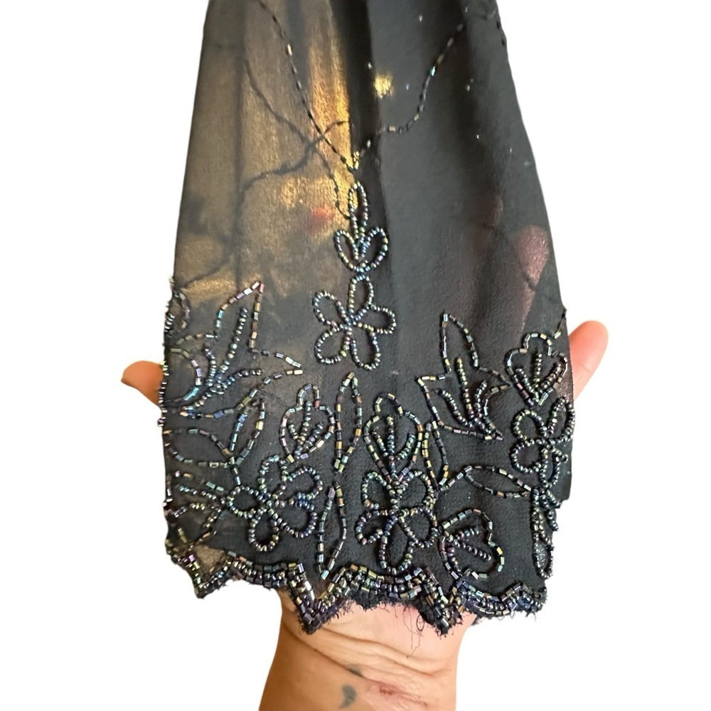 Bohemian, Black, Sheer & Beaded, Long Sleeve Cover Up - Picture 15 of 16
